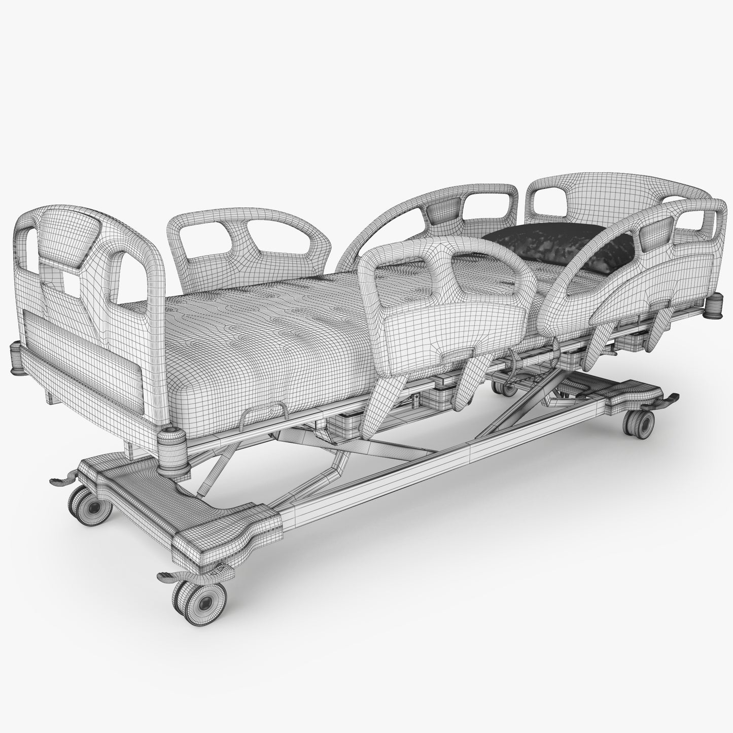 Umano Medical Ook snow Hospital Bed 3D Model