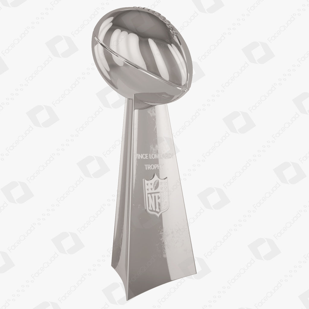 Detailed view of Vince Lombardi Trophy. The trophy is trophy