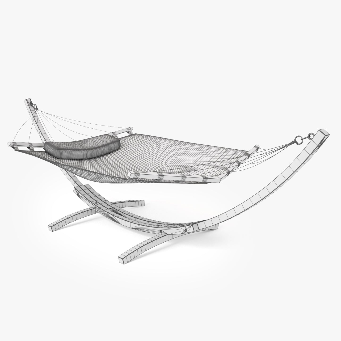 Wooden Hammock 3D Model