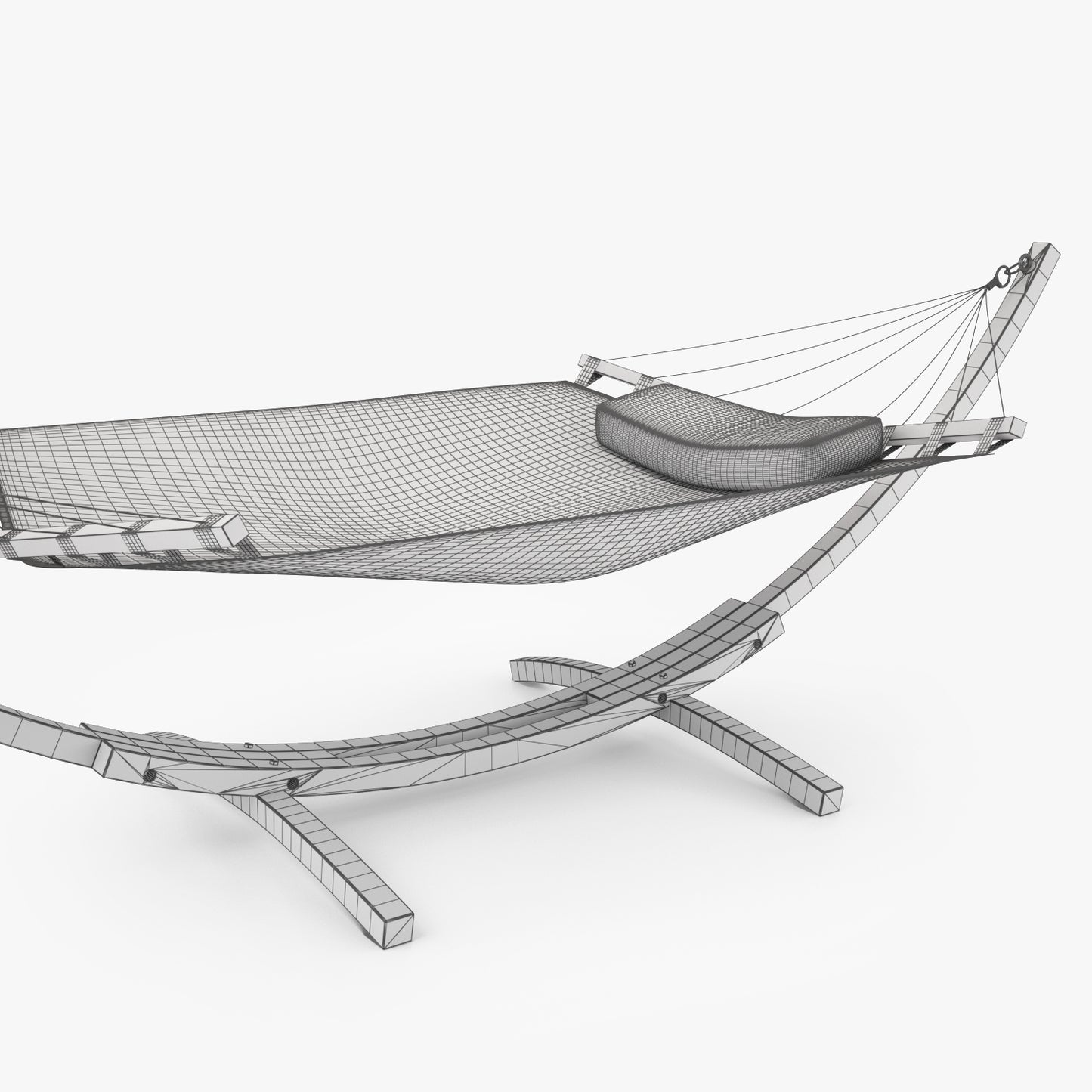 Wooden Hammock 3D Model